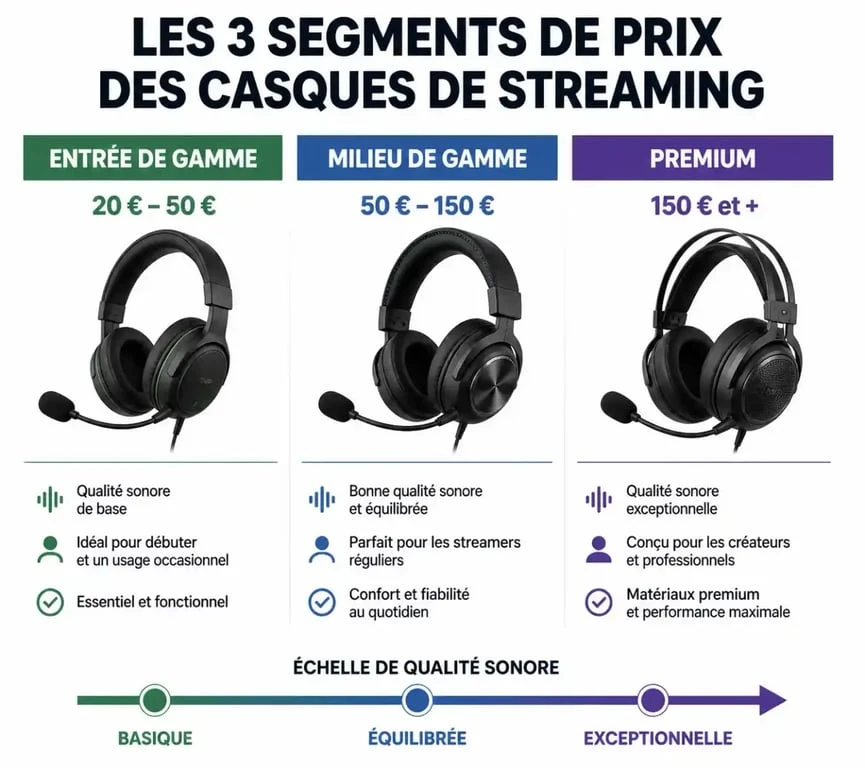 Segmentation des prix et qualité pour le choix d'un casque micro des streamers