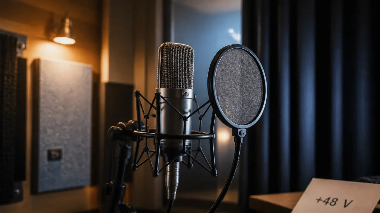 Microphones statiques +48 V, large membrane en home-studio
