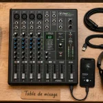 Table de mixage pas cher 4 à 10 canaux, vue de dessus
