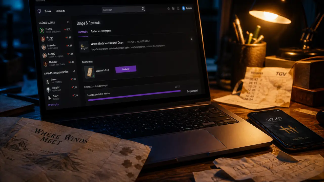 twitch drops where winds meet : réclamer les drops en 6 paliers