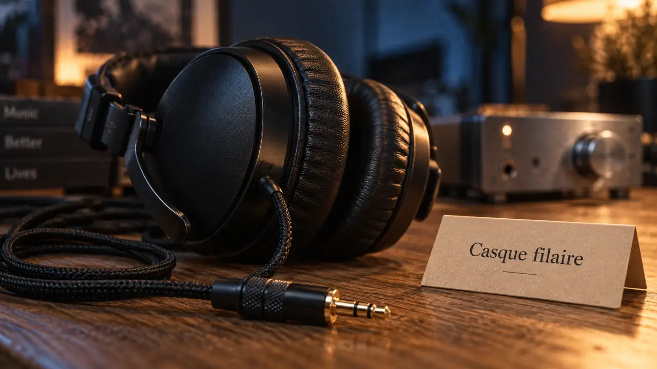 Meilleure casque filaire 2026 : casque filaire noir avec jack 3,5 mm