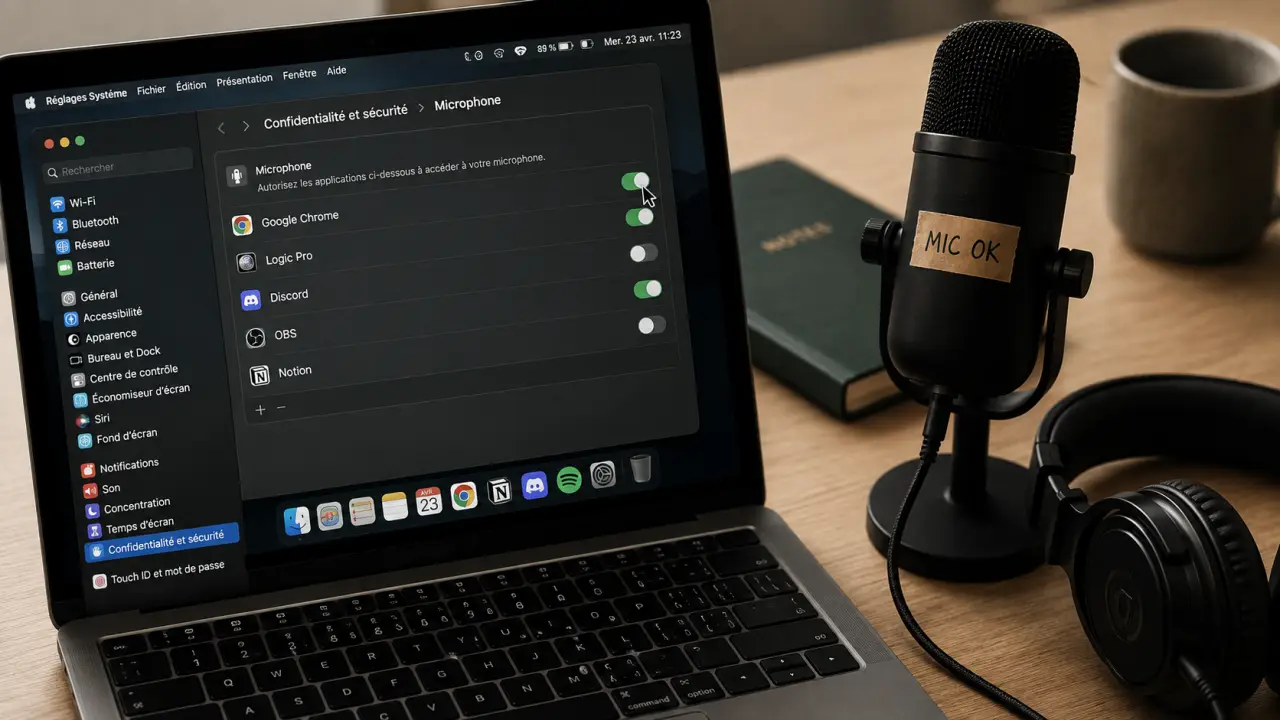 Microphone Mac bloqué : permissions microphone et entrée audio sur Mac