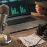 nt usb microphone RØDE USB sur bureau, prêt pour enregistrement